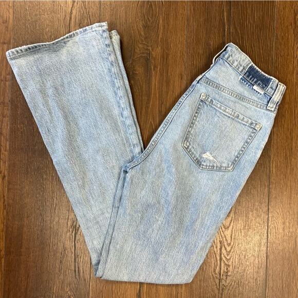 Daze denim go-getter light wash distressed flare jeans SZ 25/0 - Picture 2 of 7